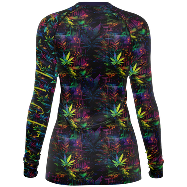 Chokefish™ Long Sleeve Rashguard Cannabis Woman's Shirt-009